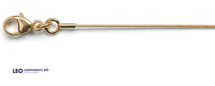 Goldseil Ø 0.6 mm mit Endkappe und Karabiner 1 - reihig / Gold