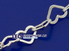 heart chain hammered with lobster clasp (ø 4.5 x 3.3 mm) / 925 silver