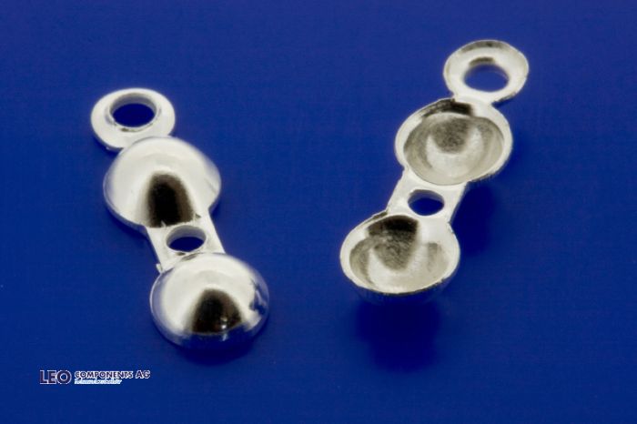 squeeze capsules with thread hole and end loop / 925 silver