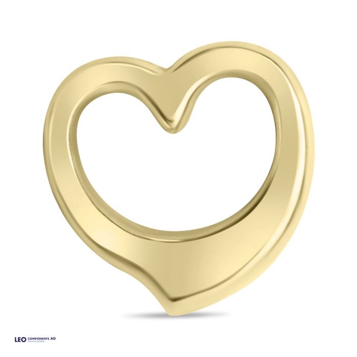 pendentif cœur ouvert poli 12,5x12,3mm / l'or