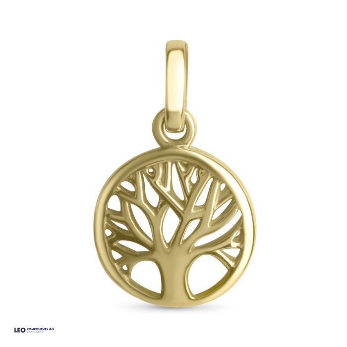 pendant tree of life polished 10,5mm / gold 