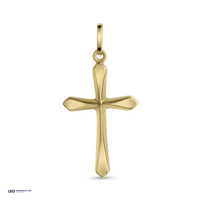 pendentif croix poli 13,8x23,5mm / l'or