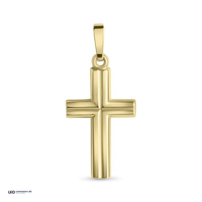 pendentif croix poli bicolore 15x25,2mm / l'or