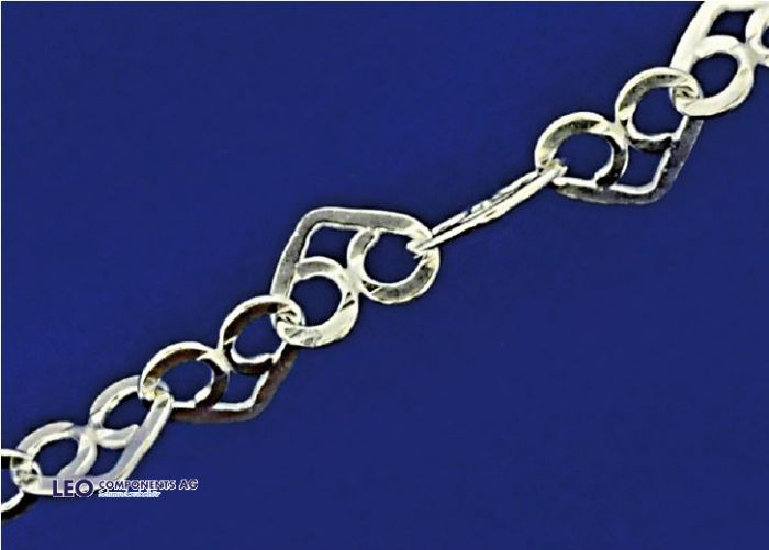 chaîne a coeur avec fermoir à mousqueton (ø3x4.3mm) / argent 925