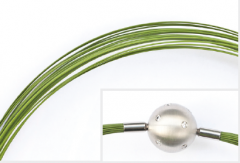 stainless steel collier with key end / khaki (Ø 3.20 mm, 12-rowed)