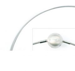 collier en acier inoxydable avec fermoir à tête sphérique (Ø 3 mm, 10 rangées)