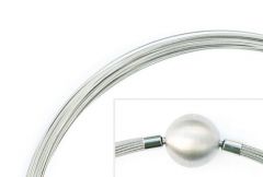 collier en acier inoxydable avec fermoir à tête sphérique (Ø 3.20 mm, 15 rangées)