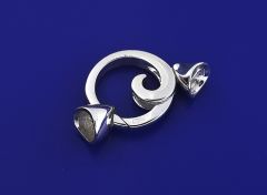 design clasp with cap and inside pin / 925 silver