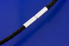 braided leather cord with bajonet clasp (ø 3 mm)