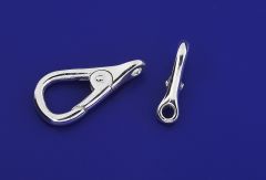 carabiner with closed eyelet crosswise / 925 silver