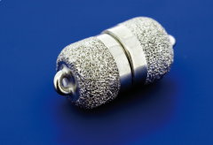 Magnetschliessen / Zylinderform / brillantiert / 925 Silber