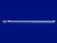 bracelet with lobster clasp / curb chain quadratic / 925 silver