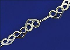 chaîne a coeur avec fermoir à mousqueton (ø3x4.3mm) / argent 925