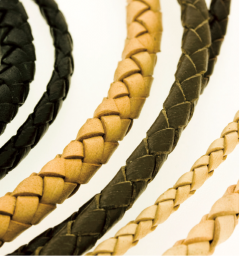 braided leather cord / kid leather (ø 2,50 mm)